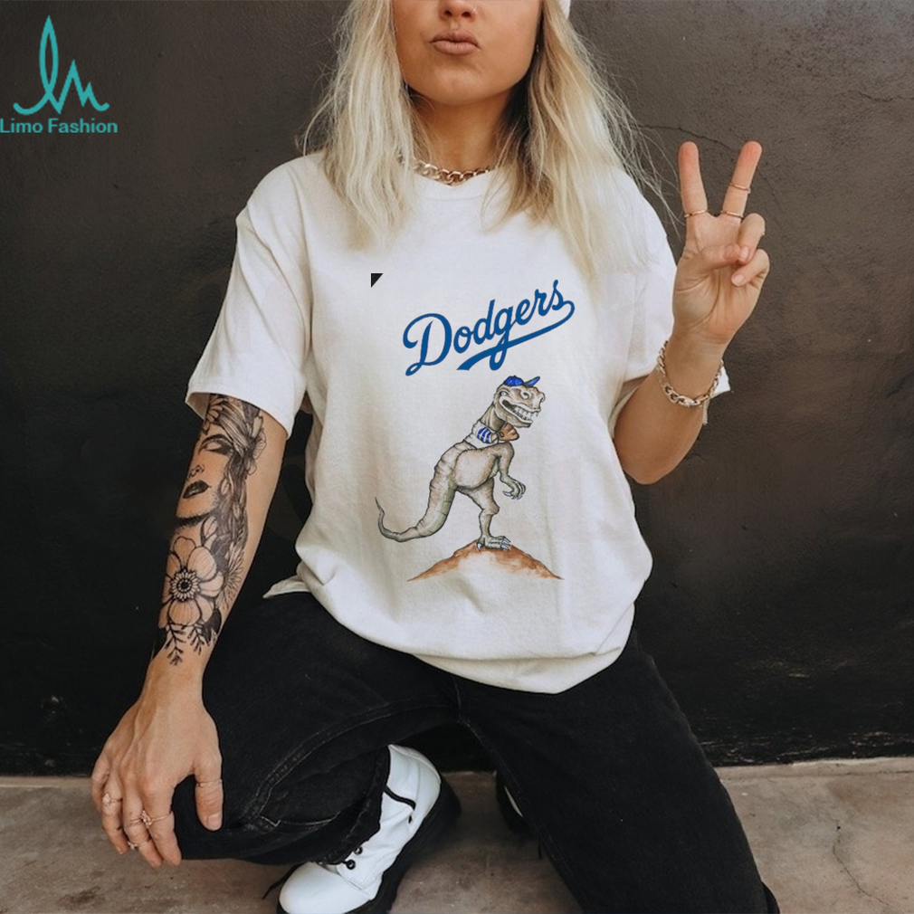 Infant Tiny Turnip White/Royal Los Angeles Dodgers Shark Raglan 3/4 Sleeve T-Shirt