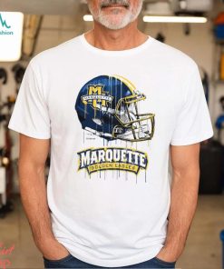 Toddler White Marquette Golden Eagles Team Logo Dripping Helmet T Shirt