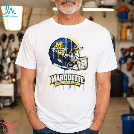Toddler White Marquette Golden Eagles Team Logo Dripping Helmet T Shirt