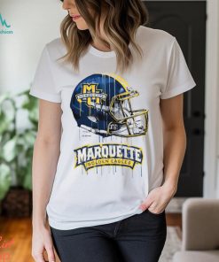 Toddler White Marquette Golden Eagles Team Logo Dripping Helmet T Shirt