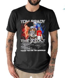 Tom Brady The Goat 2000 2023 Thank You For The Memories T-shirt