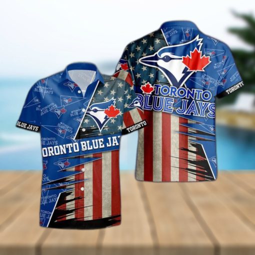 Toronto Blue Jays American Flag Logo Hawaiian Shirt Vacation Gift For Men And Women Gift