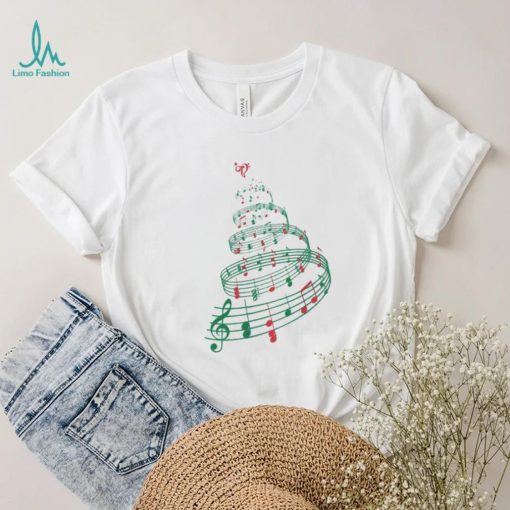 Tree With Music Notes And Heart Christmas shirt