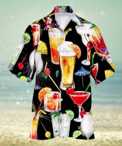 Trendy Drinks Print Men s Casual Short Sleeve Hawaiian Shirt Men s Shirt For Summer Vacation Resort Tops For Men