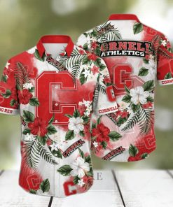 Tropical Aloha NCAA Cornell Big Red Hawaiian Shirt Hibiscus Flowers Gift For Dad