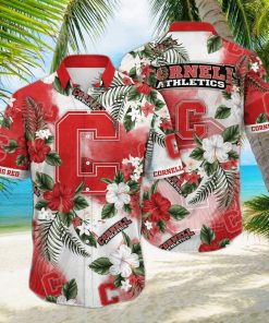 Tropical Aloha NCAA Cornell Big Red Hawaiian Shirt Hibiscus Flowers Gift For Dad