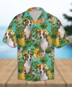 Tropical Pineapple American Pit Bull Terrier Hawaiian Shirt Summer Button Up