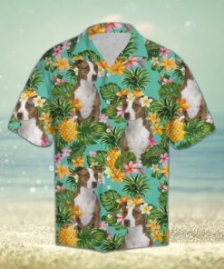 Tropical Pineapple American Pit Bull Terrier Hawaiian Shirt Summer Button Up