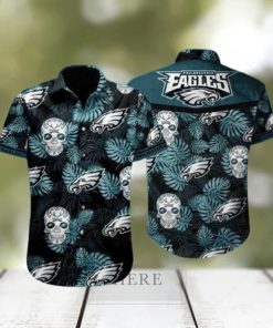 Tropical Skull NFL Philadelphia Eagles Hawaiian Shirt Best Beach Gift