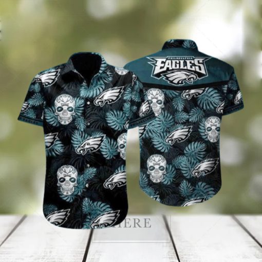 Tropical Skull NFL Philadelphia Eagles Hawaiian Shirt Best Beach Gift