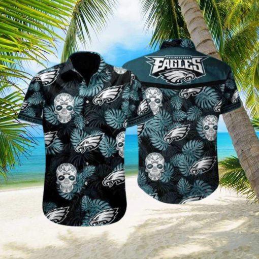 Tropical Skull NFL Philadelphia Eagles Hawaiian Shirt Best Beach Gift