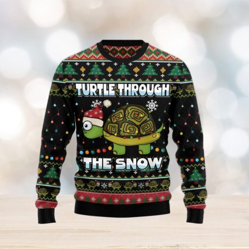 Turtle Through The Snow Ugly Christmas Sweater Gift Men Women