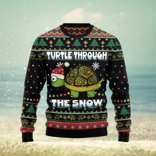 Turtle Through The Snow Ugly Christmas Sweater Gift Men Women