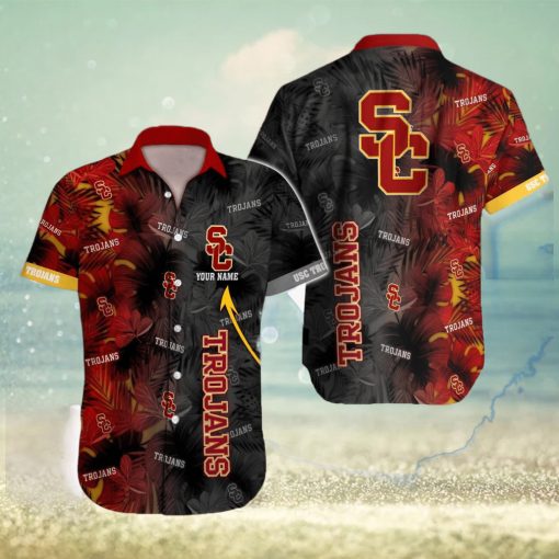 USC Trojans NCAA Logo Leaf Fans Hawaiian Shirt For Men And Women Gift Custom Name