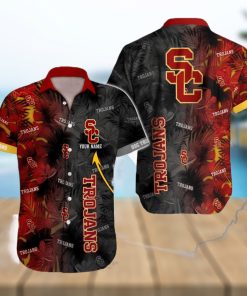 USC Trojans NCAA Logo Leaf Fans Hawaiian Shirt For Men And Women Gift Custom Name