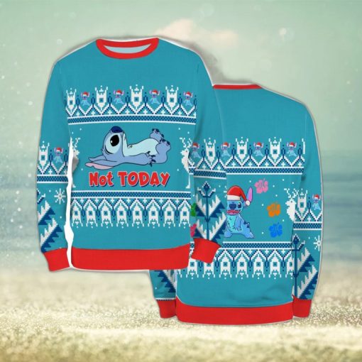 Ugly Sweater Christmas Xmas Stitch Cartoon Unisex Men Film not today 3D Sweater