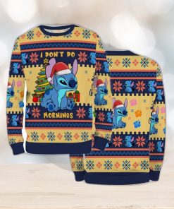 Ugly Sweater Christmas Xmas Stitch Cartoon Unisex Men Women I Dont Do Mornings 3D Sweater