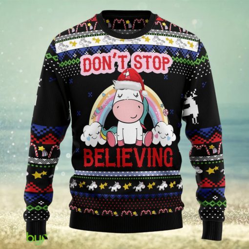 Unicorn Believing Ugly Christmas Sweater Thankgiving Gift Men Women