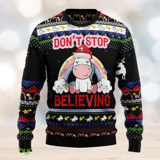 Unicorn Believing Ugly Christmas Sweater Thankgiving Gift Men Women