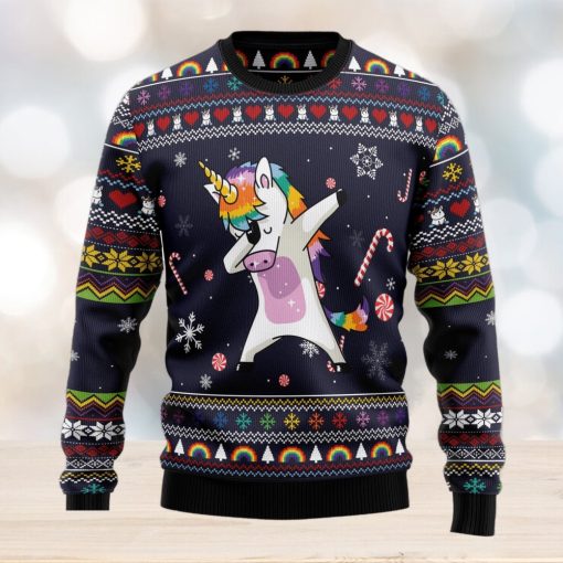 Unicorn Dab Ugly Christmas Sweater Thankgiving Gift Men Women