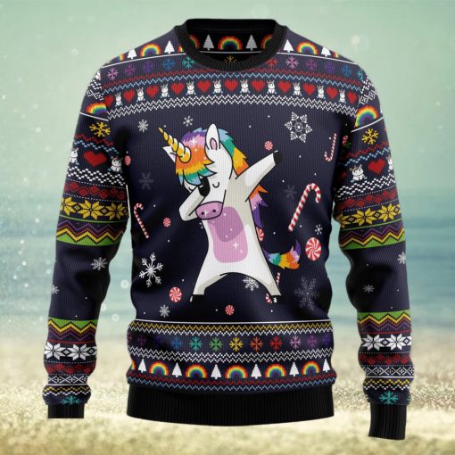 Unicorn Dab Ugly Christmas Sweater Thankgiving Gift Men Women