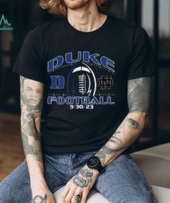 Unisex Blue 84 Heather Charcoal Duke Blue Devils vs. Notre Dame Fighting Irish 2023 Football Matchup T Shirt