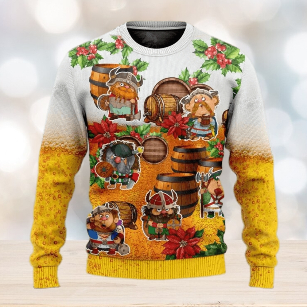 Vikings Ugly Sweater Green - Funny Ugly Christmas Sweater