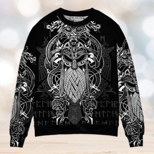 Viking Warrior Blood Pattern Ugly Christmas Sweater