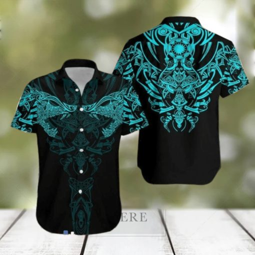 Viking Wolf Turquoise Hawaiian Shirt For Men And Women