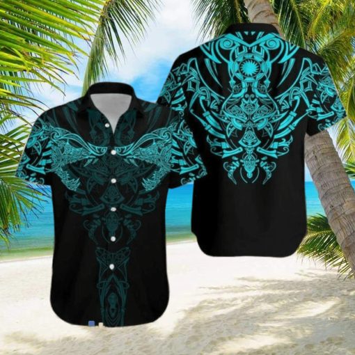 Viking Wolf Turquoise Hawaiian Shirt For Men And Women