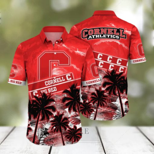 Vintage Aloha NCAA Cornell Big Red Hawaiian Shirt Palm Trees Pattern