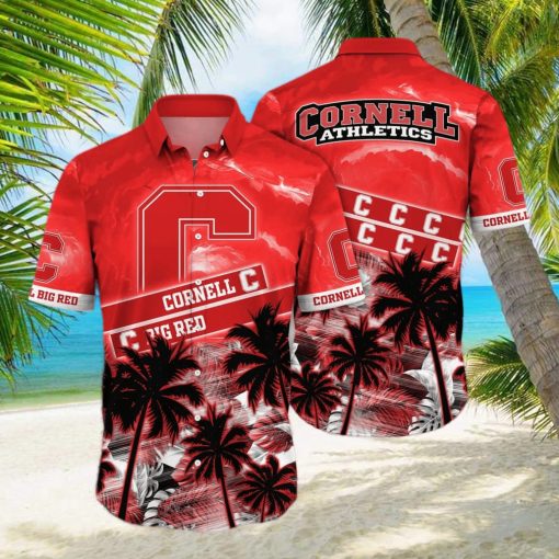 Vintage Aloha NCAA Cornell Big Red Hawaiian Shirt Palm Trees Pattern