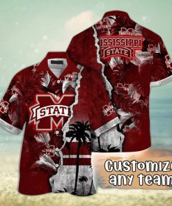 Vintage Aloha NCAA Mississippi State Bulldogs Hawaiian Shirt Custom Name Gift For Dad