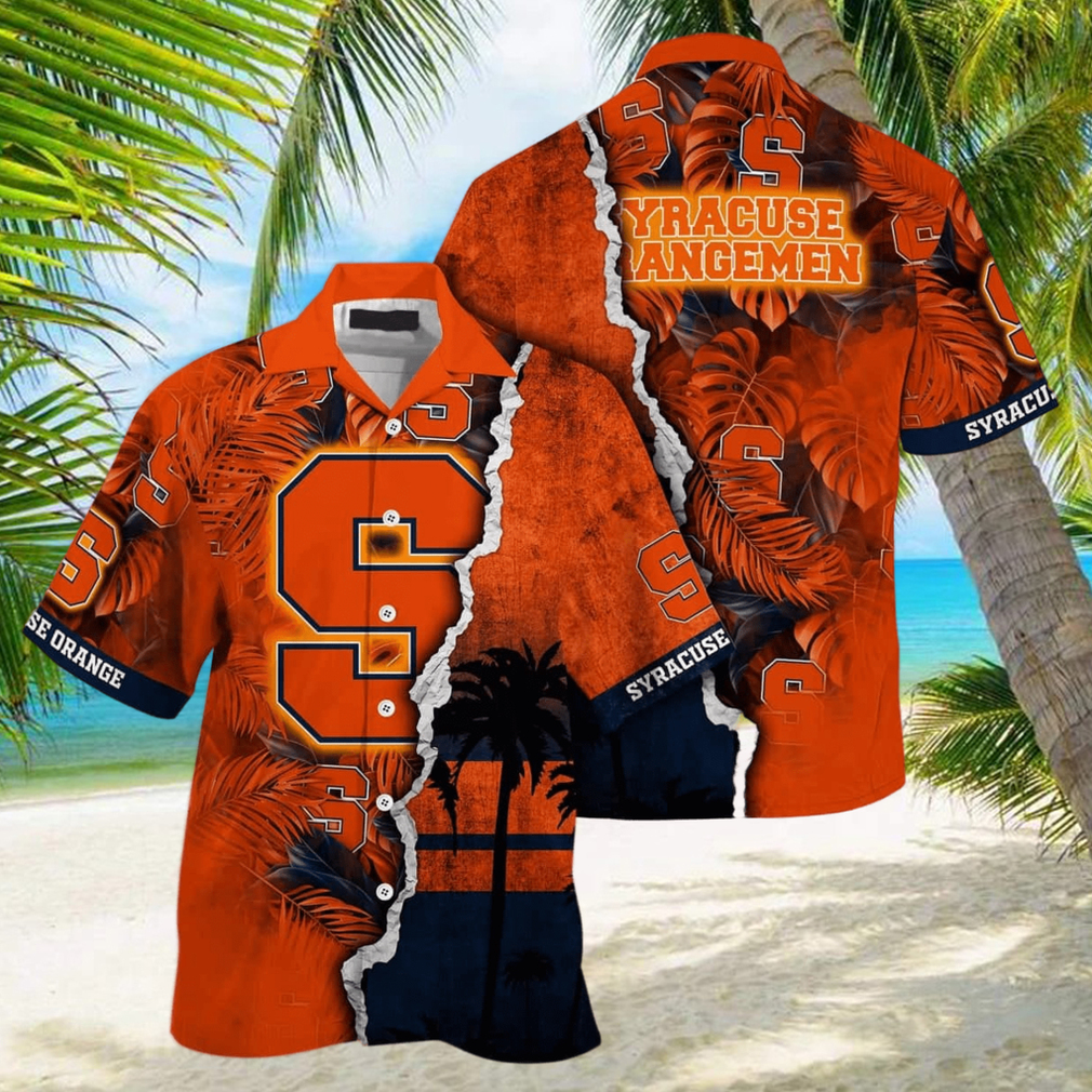 Summer Aloha NCAA Syracuse Orange Hawaiian Shirt Pink Flamingo And Palm  Leaves - Limotees