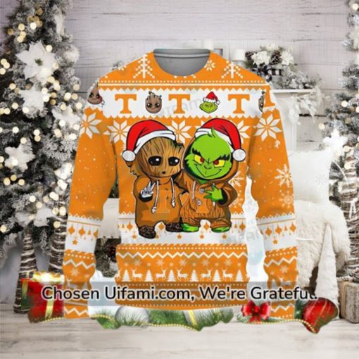 Vols Christmas Sweater Beautiful Baby Groot Grinch Gifts For Tennessee Vols Fans