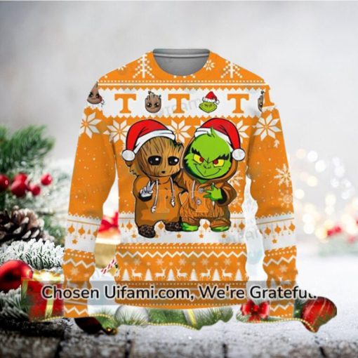 Vols Christmas Sweater Beautiful Baby Groot Grinch Gifts For Tennessee Vols Fans