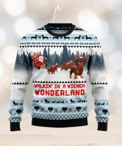 Walkin‘ In A Weiner Wonderland Dachshund Lover Dog Lover Ugly Christmas Sweater