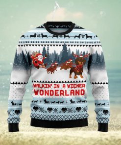 Walkin‘ In A Weiner Wonderland Dachshund Lover Dog Lover Ugly Christmas Sweater