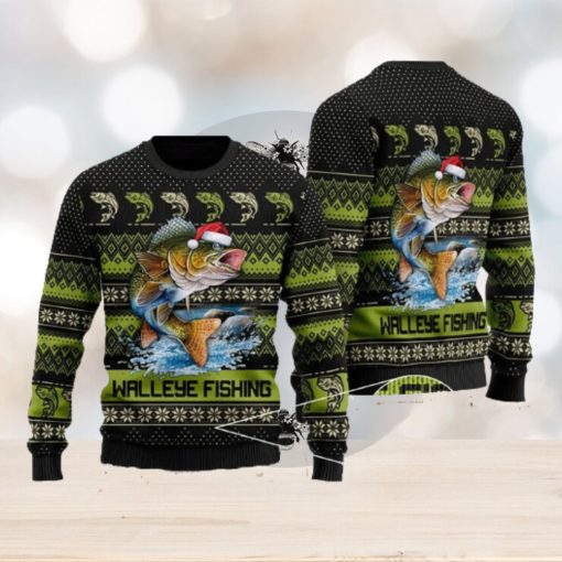 Walleye Fishing Ugly Christmas Sweater For Men And Women