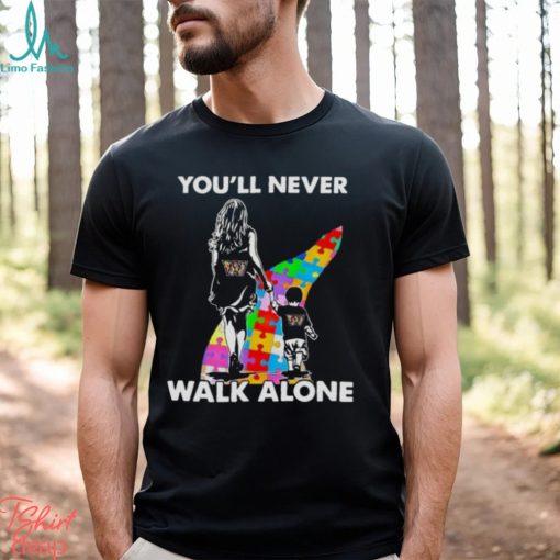 Washington Commanders You’ll Never Walk Alone Mom And Son Autism T Shirt