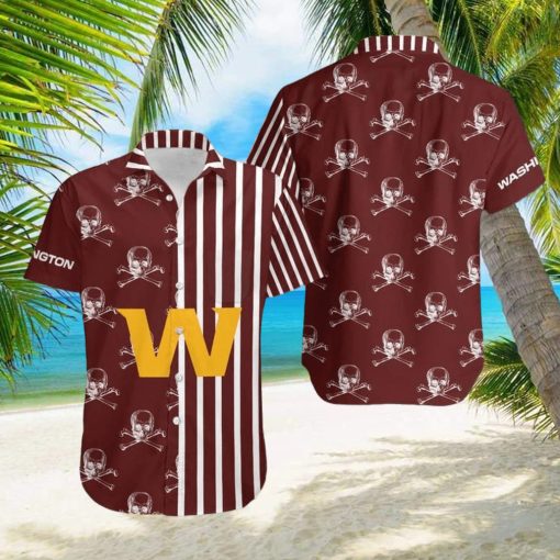 Washington Football Team Stripes and Skull Danger Hawaiian Shirt Gift For Halloween