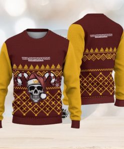 Washington Football Team Ugly Christmas Skull Xmas Sweater Hibernate Gift Mens Women