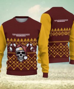 Washington Football Team Ugly Christmas Skull Xmas Sweater Hibernate Gift Mens Women