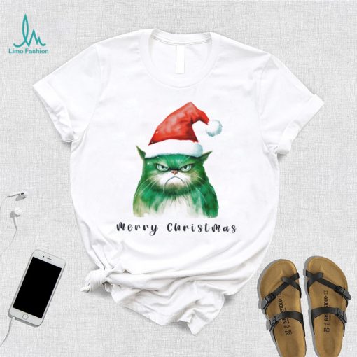 Watercolor Christmas Grumpy Cat Clipart Shirt