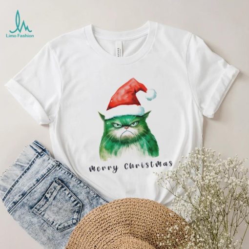 Watercolor Christmas Grumpy Cat Clipart Shirt
