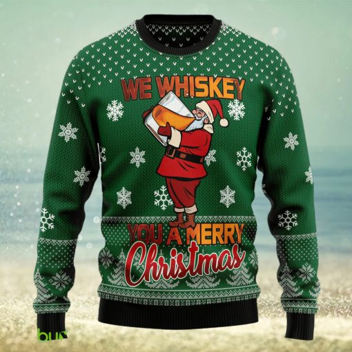 We Whiskey You A Merry Ugly Christmas Sweater Thankgiving Gift Men Women