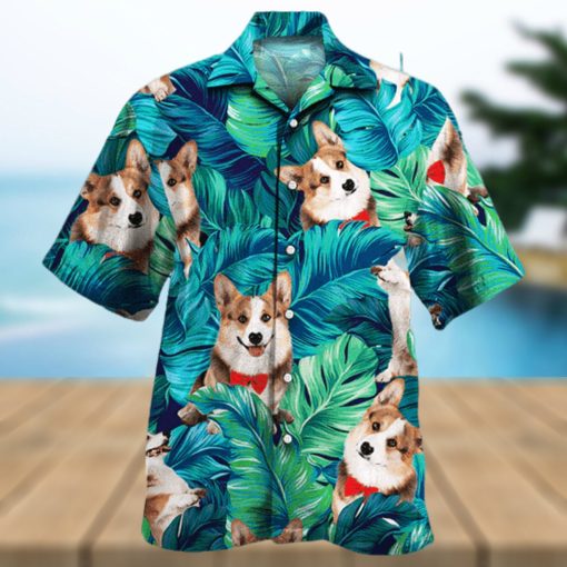 Welsh Corgi Dog Lovers Hawaiian Style For Summertime All Printed 3D Hawaiian Shirt