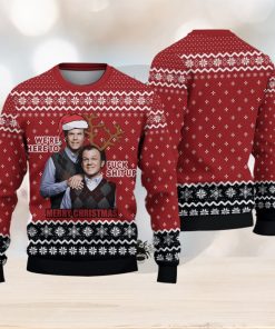 We’re Here To F Sh Up Merry Xmas Christmas Gift For Holiday Step Brothers 3D Ugly Christmas Sweater