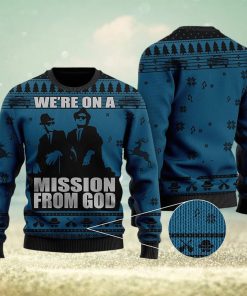 We’re On A Mission From God Ugly Sweater, Joliet Jake Blues Elwood Blues Ugly Christmas Sweater Xmas Gifts