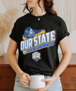 West Virginia Mountaineers 2023 Backyard Brawl Our State vs your neighborhood helmet shirt